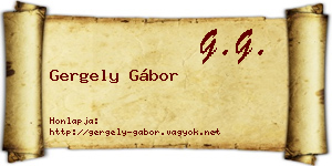 Gergely Gábor névjegykártya