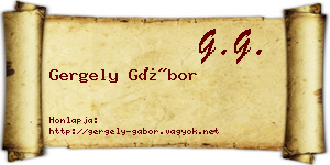 Gergely Gábor névjegykártya
